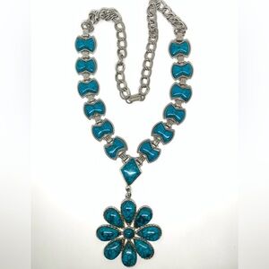 VTG Faux Turquoise Statement Necklace
